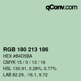 颜色代码: RGB 180 213 186 | qconv.com