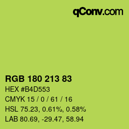 颜色代码: RGB 180 213 83 | qconv.com