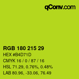 カラーコード: RGB 180 215 29 | qconv.com