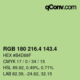 カラーコード: RGB 180 216.4 143.4 | qconv.com