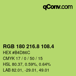 カラーコード: RGB 180 216.8 108.4 | qconv.com