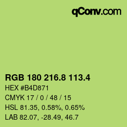 カラーコード: RGB 180 216.8 113.4 | qconv.com