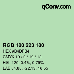 カラーコード: RGB 180 223 180 | qconv.com