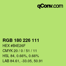 Farbcode: RGB 180 226 111 | qconv.com