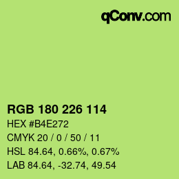 Color code: RGB 180 226 114 | qconv.com