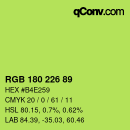 Color code: RGB 180 226 89 | qconv.com