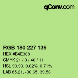 カラーコード: RGB 180 227 136 | qconv.com