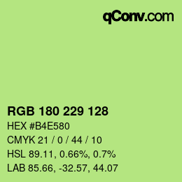 颜色代码: RGB 180 229 128 | qconv.com