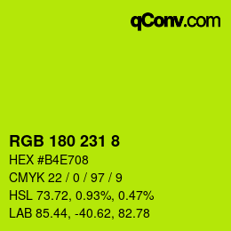 カラーコード: RGB 180 231 8 | qconv.com