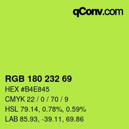 Farbcode: RGB 180 232 69 | qconv.com