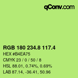 カラーコード: RGB 180 234.8 117.4 | qconv.com