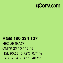 カラーコード: RGB 180 234 127 | qconv.com