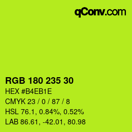 Farbcode: RGB 180 235 30 | qconv.com