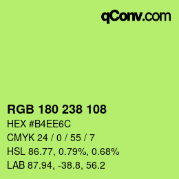 Color code: RGB 180 238 108 | qconv.com