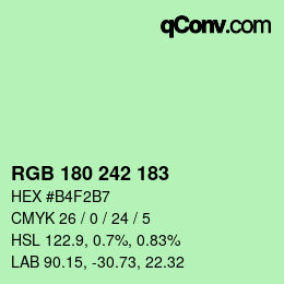 カラーコード: RGB 180 242 183 | qconv.com
