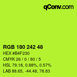 カラーコード: RGB 180 242 48 | qconv.com