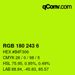 カラーコード: RGB 180 243 6 | qconv.com