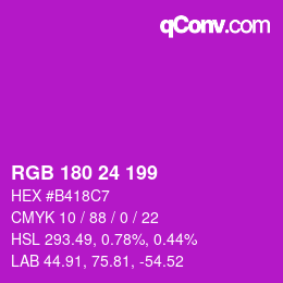 Color code: RGB 180 24 199 | qconv.com