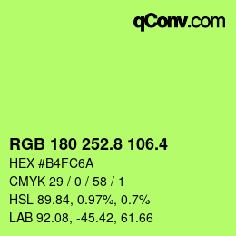 カラーコード: RGB 180 252.8 106.4 | qconv.com