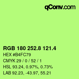 カラーコード: RGB 180 252.8 121.4 | qconv.com
