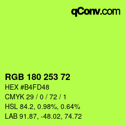 カラーコード: RGB 180 253 72 | qconv.com
