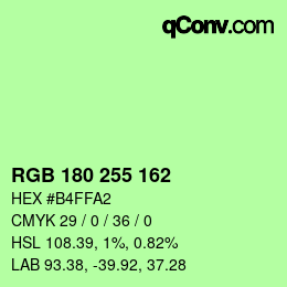 カラーコード: RGB 180 255 162 | qconv.com