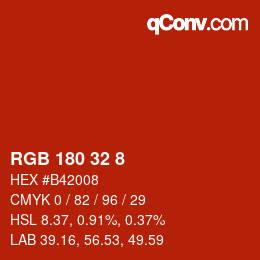 Color code: RGB 180 32 8 | qconv.com