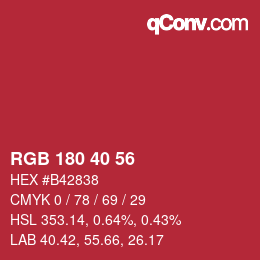 Color code: RGB 180 40 56 | qconv.com