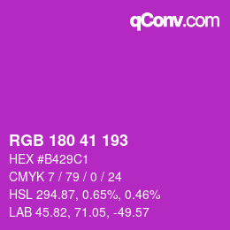 Color code: RGB 180 41 193 | qconv.com