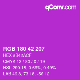 Color code: RGB 180 42 207 | qconv.com