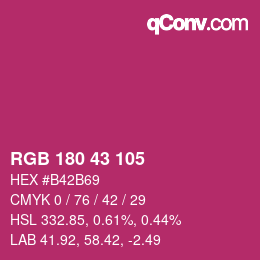 Color code: RGB 180 43 105 | qconv.com