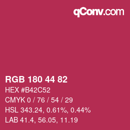 Color code: RGB 180 44 82 | qconv.com