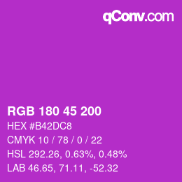 カラーコード: RGB 180 45 200 | qconv.com