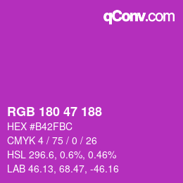 颜色代码: RGB 180 47 188 | qconv.com