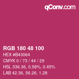 Color code: RGB 180 48 100 | qconv.com