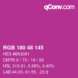 カラーコード: RGB 180 48 145 | qconv.com