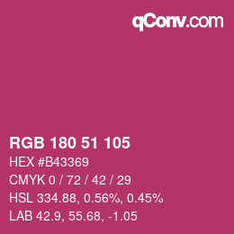 カラーコード: RGB 180 51 105 | qconv.com