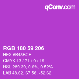 Color code: RGB 180 59 206 | qconv.com