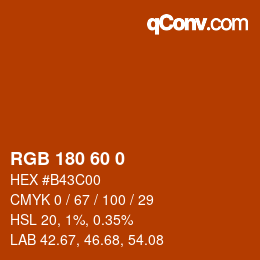 カラーコード: RGB 180 60 0 | qconv.com