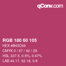 颜色代码: RGB 180 60 105 | qconv.com