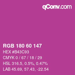 Color code: RGB 180 60 147 | qconv.com