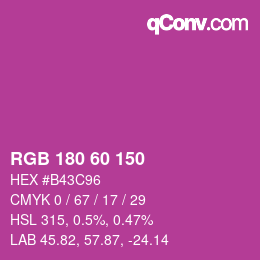 颜色代码: RGB 180 60 150 | qconv.com