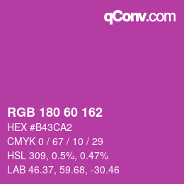 颜色代码: RGB 180 60 162 | qconv.com