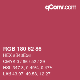 Color code: RGB 180 62 86 | qconv.com
