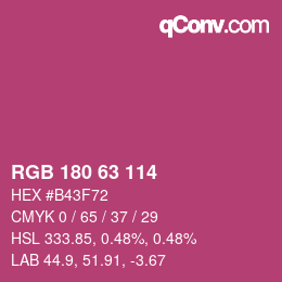 Color code: RGB 180 63 114 | qconv.com