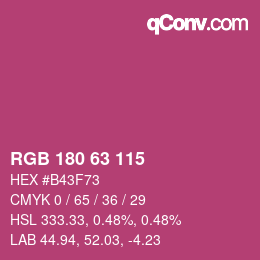 Color code: RGB 180 63 115 | qconv.com