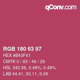 Color code: RGB 180 63 97 | qconv.com