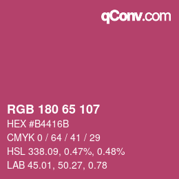Color code: RGB 180 65 107 | qconv.com
