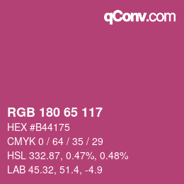 Color code: RGB 180 65 117 | qconv.com