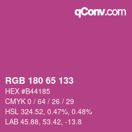 Color code: RGB 180 65 133 | qconv.com